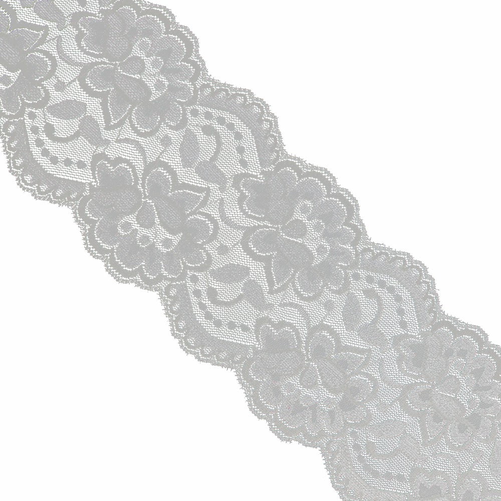 encaje elastico 95 mm gris plata
