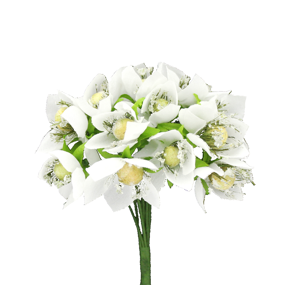 ramillete 12 flores 10×8 cm blanco