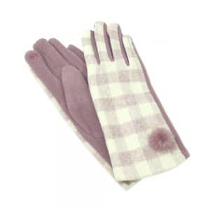 guantes cortos malva